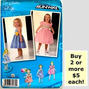 Simplicity 2430 Project Runway Toddler/Child’s Uncut Sewing Pattern (4-8)